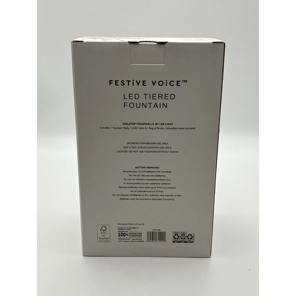 Festive Voice - Tabletop Led Tiered Fountain  (8.5